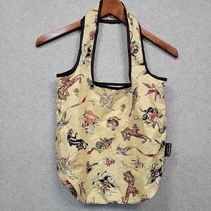 Ed Hardy Tattoo Flash Print Tote Bag Skull Tiger Panther Y2K Rock Style Packable